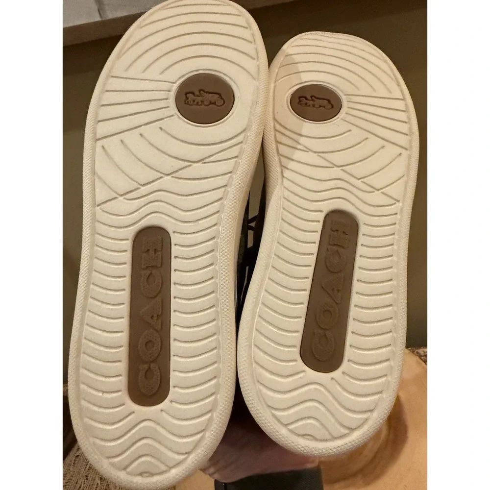 COACH CLIP LOW LOGO SNEAKERS G4949 KHAKI/SADDLE SIZE 9.5D 168$‎